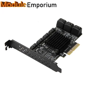 pcıe 10 port sata 3.0 PCIe genişleme kartı PCI Express SATA adaptörü 3 dönüştürücü ile ısı emici
